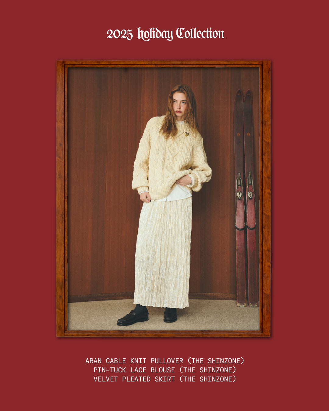 NEW ARRIVALS】PIN-TUCK LACE BLOUSE＆VELVET PLEATED SKIRT – Shinzone