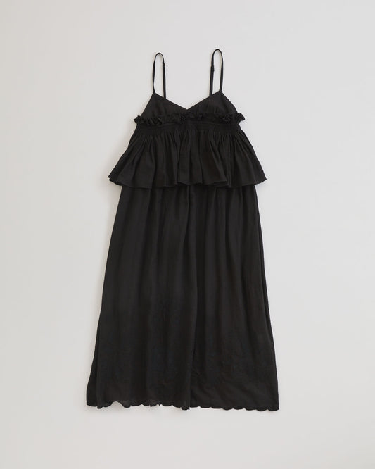 Crinkle Crinkle Crinkle embroidery scallop cami dress