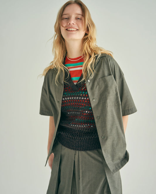 OPEN COLLAR LAWN SHIRT