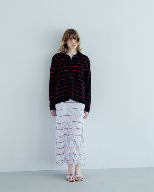 【MEYAME】TUCKED JACQUARD BORDER DRESS