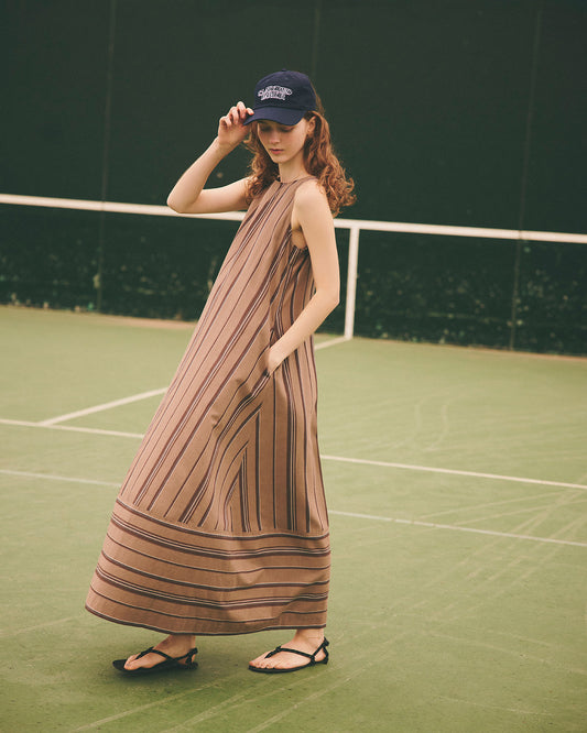 【6月上旬入荷予定】LINEN STRIPED DRESS