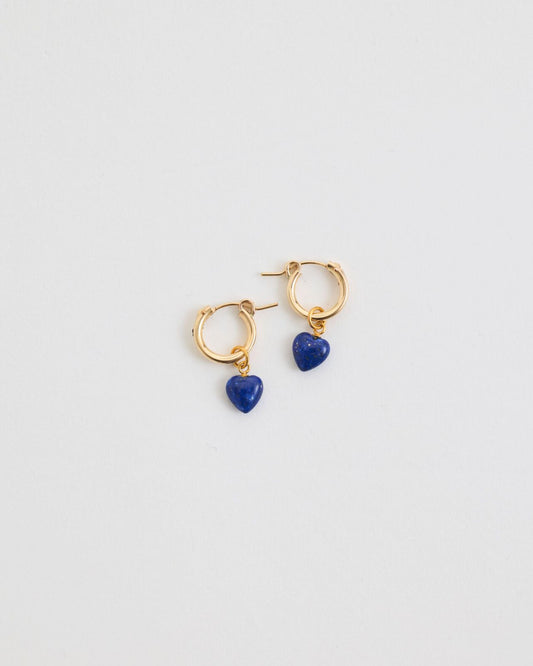 ColouR HEART EARRINGS(Lapis Lazuli)