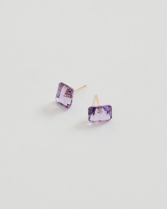 COLORED STONE EARRINGS (Amethyst)