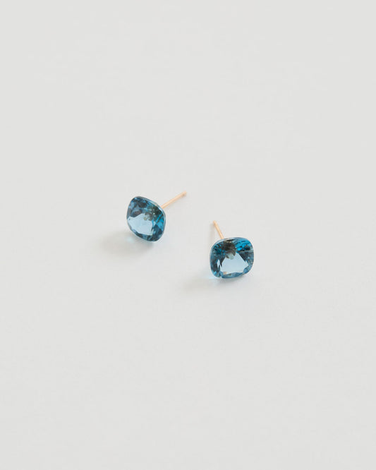 COLORED STONE EARRINGS (London Blue Topaz)