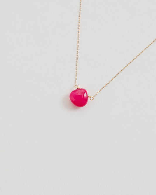 COLORED STONE NECKLACE (Pink Chalcedony)