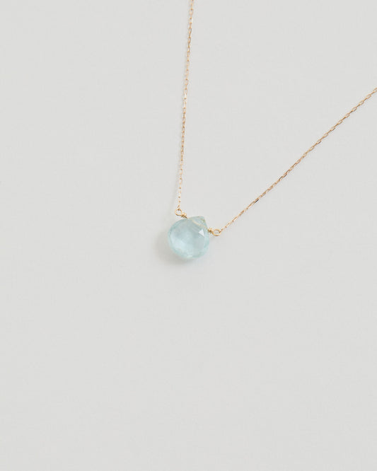 COLORED STONE NECKLACE(aquamarine)