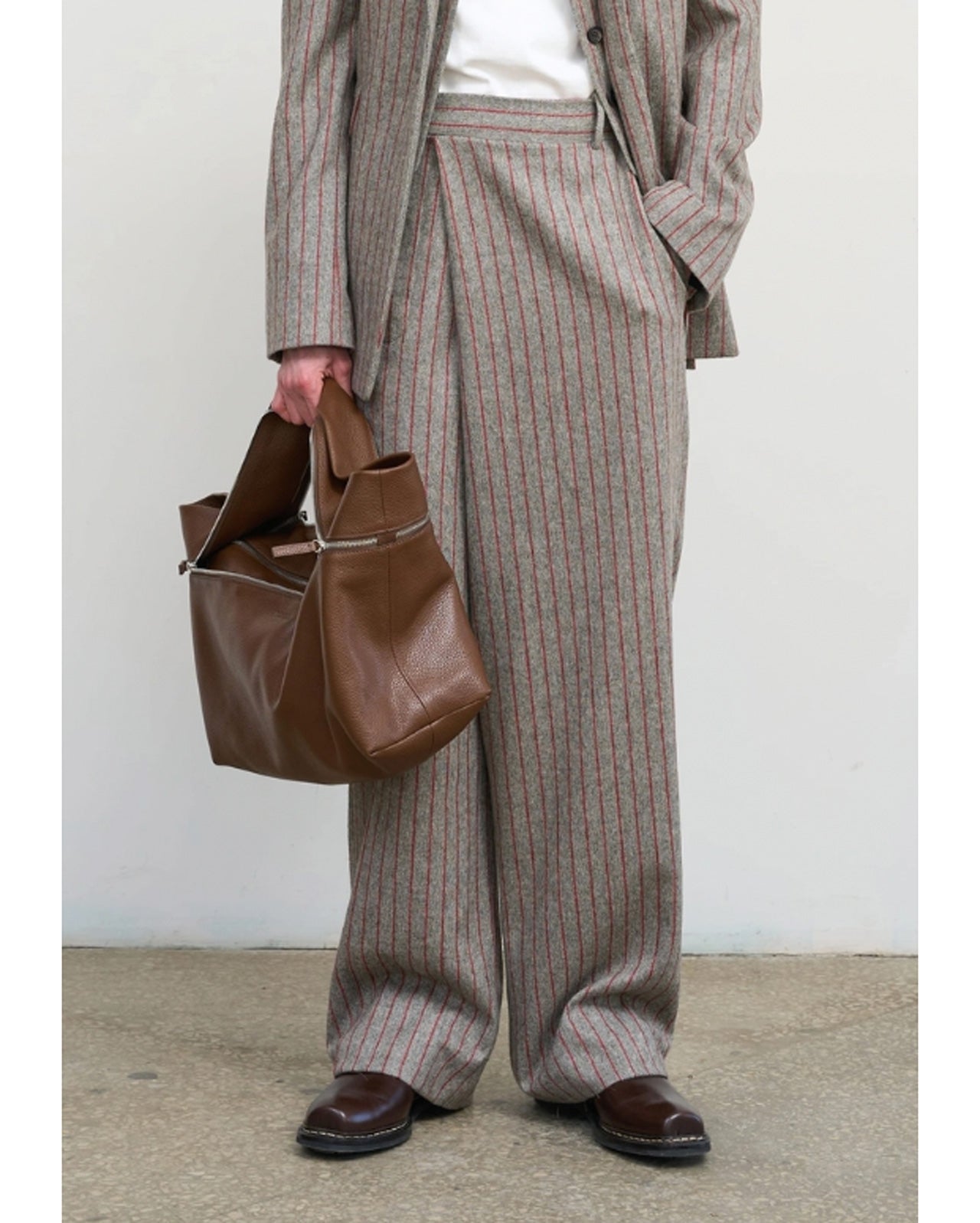 LITKOVSKA Deconstructed pinstriped Pantswith Offset Zip