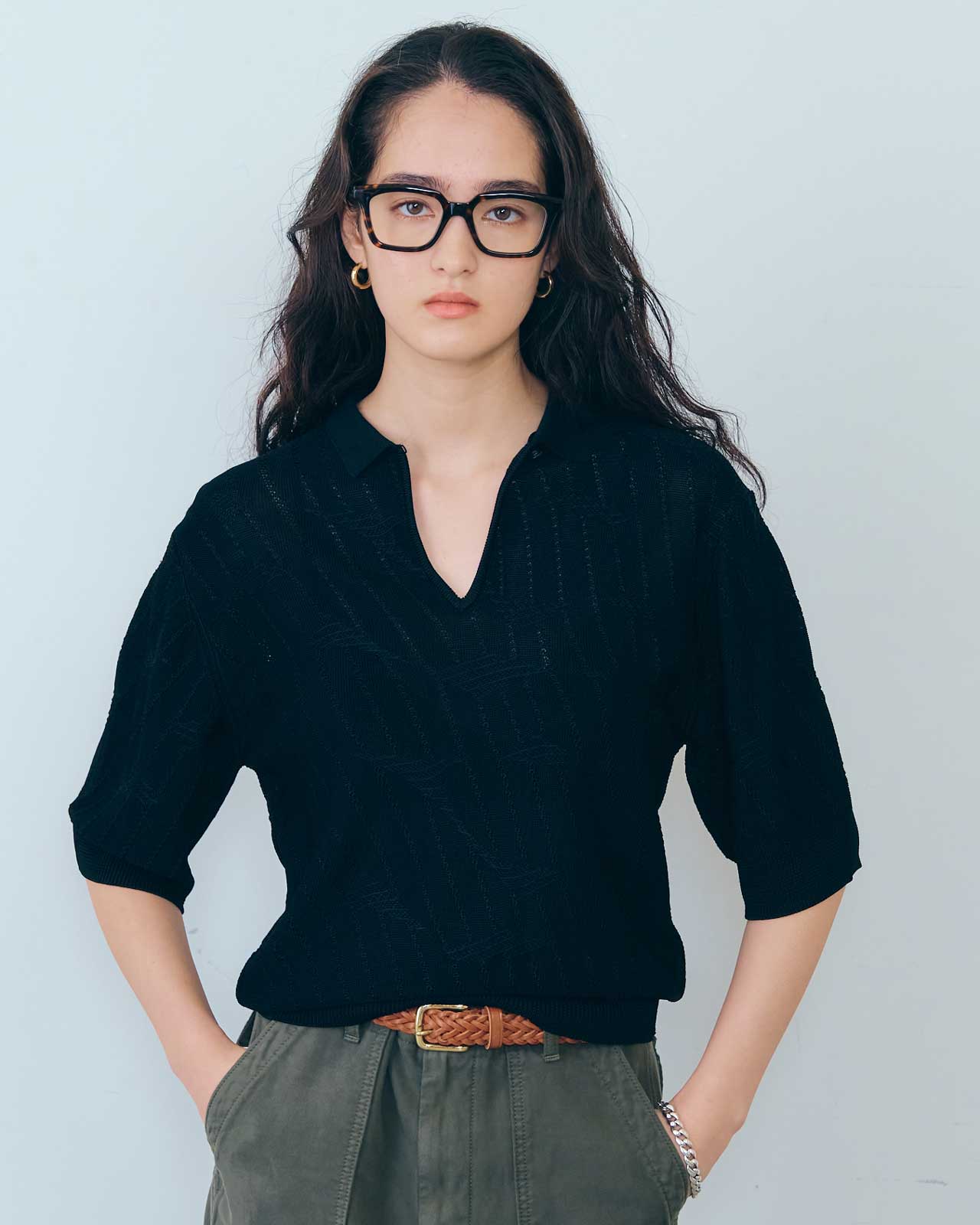 BRIGHT LACE KNIT POLO