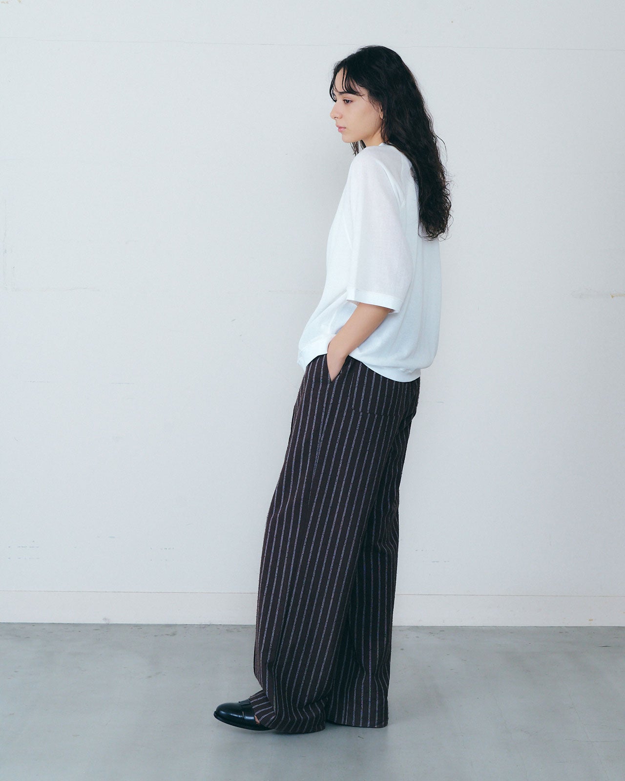 SHEER HALF SLEEVE SWEATSHIRT
