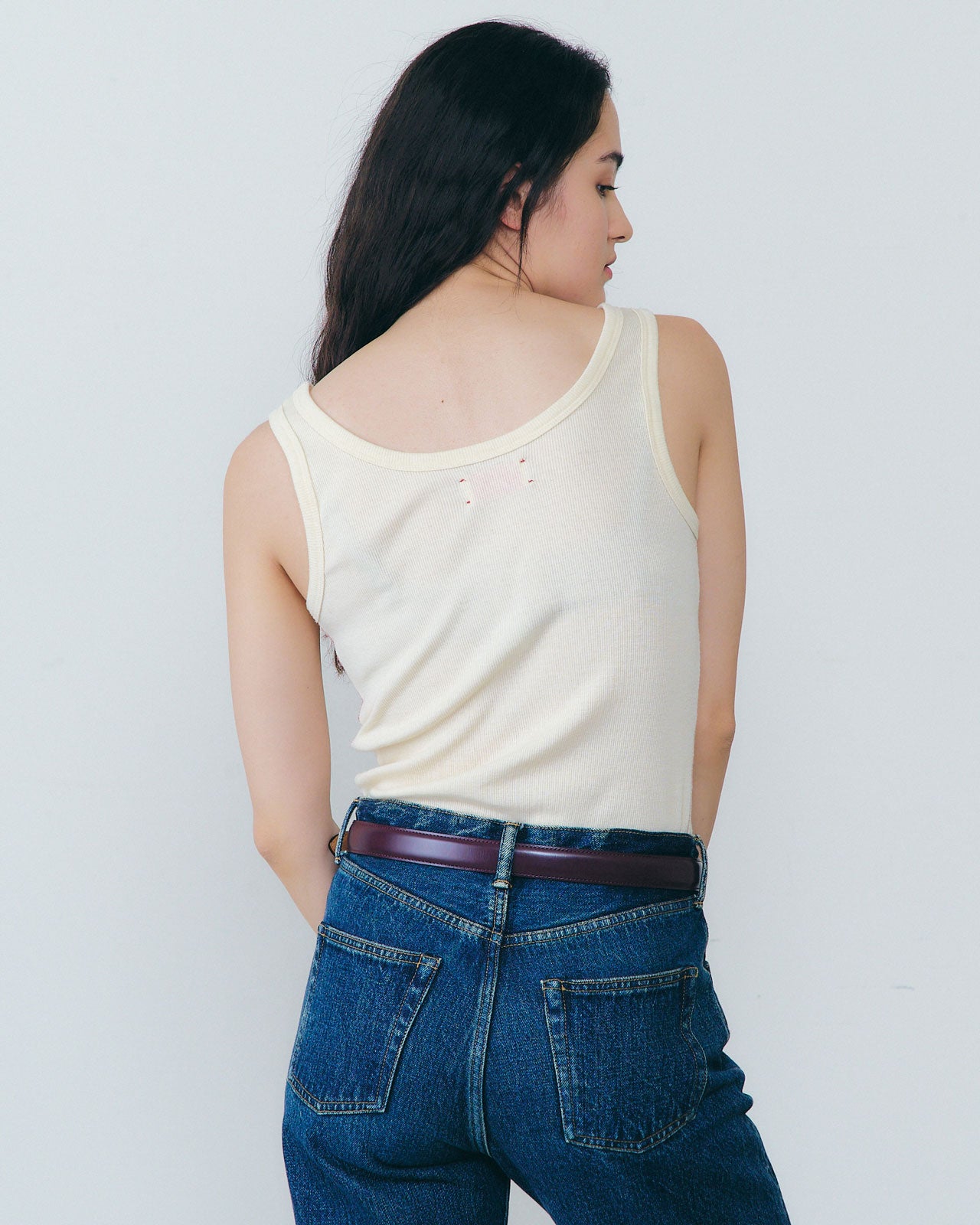 MEYAME SIDE STITCH RIB TANKTOP