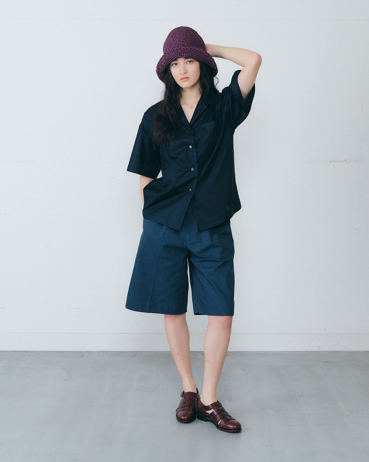 OPEN COLLAR LAWN SHIRT