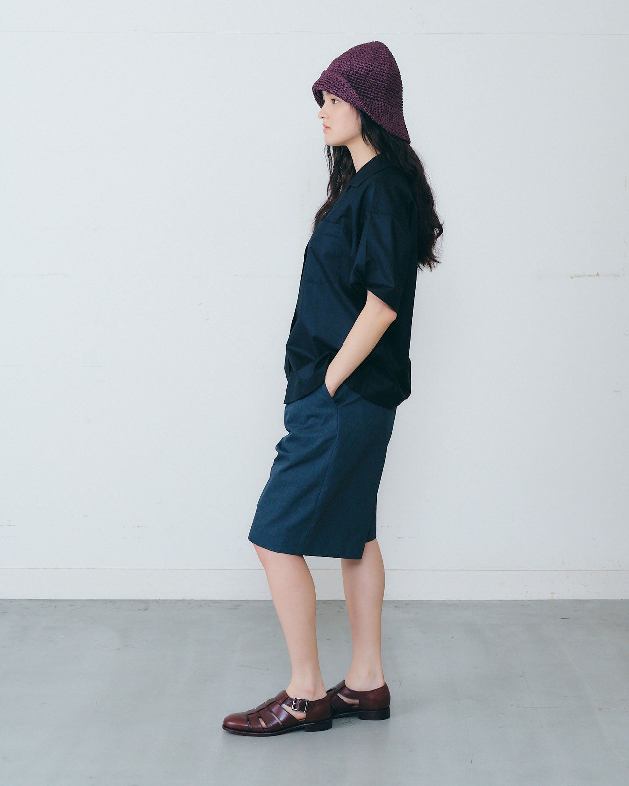 OPEN COLLAR LAWN SHIRT