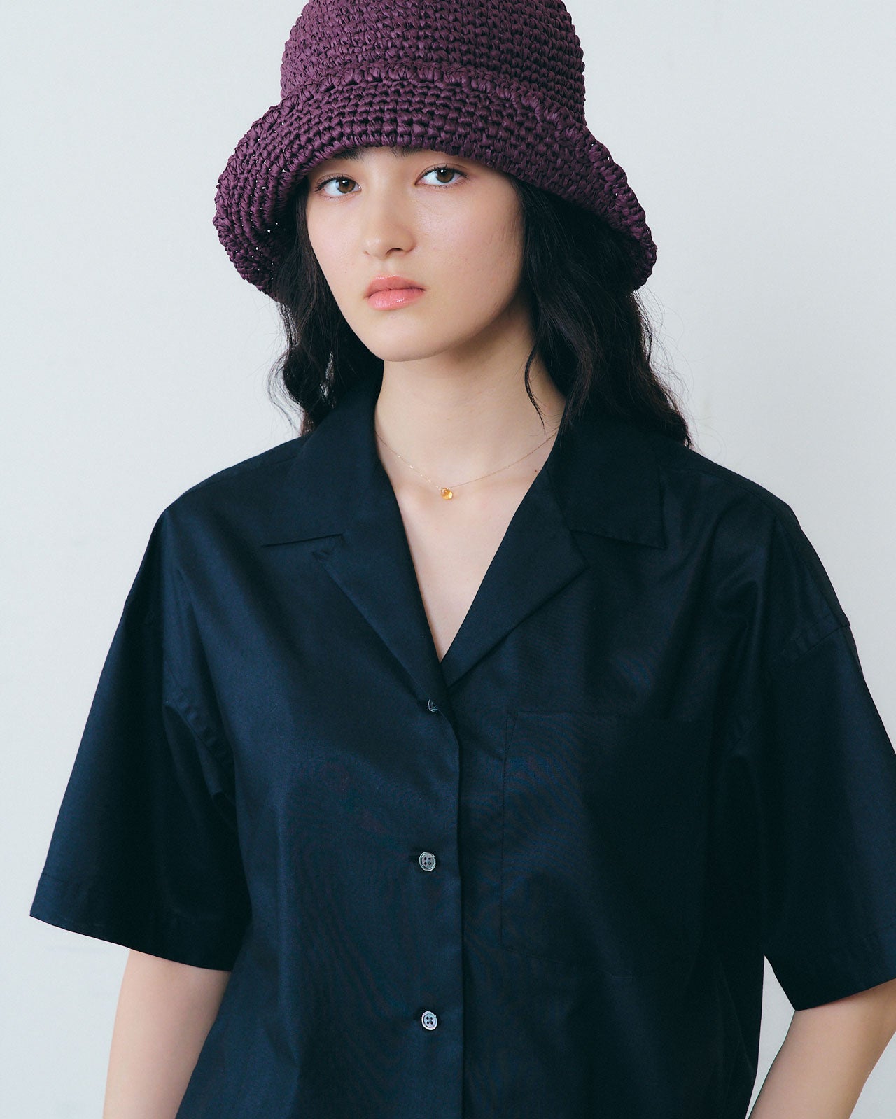 OPEN COLLAR LAWN SHIRT