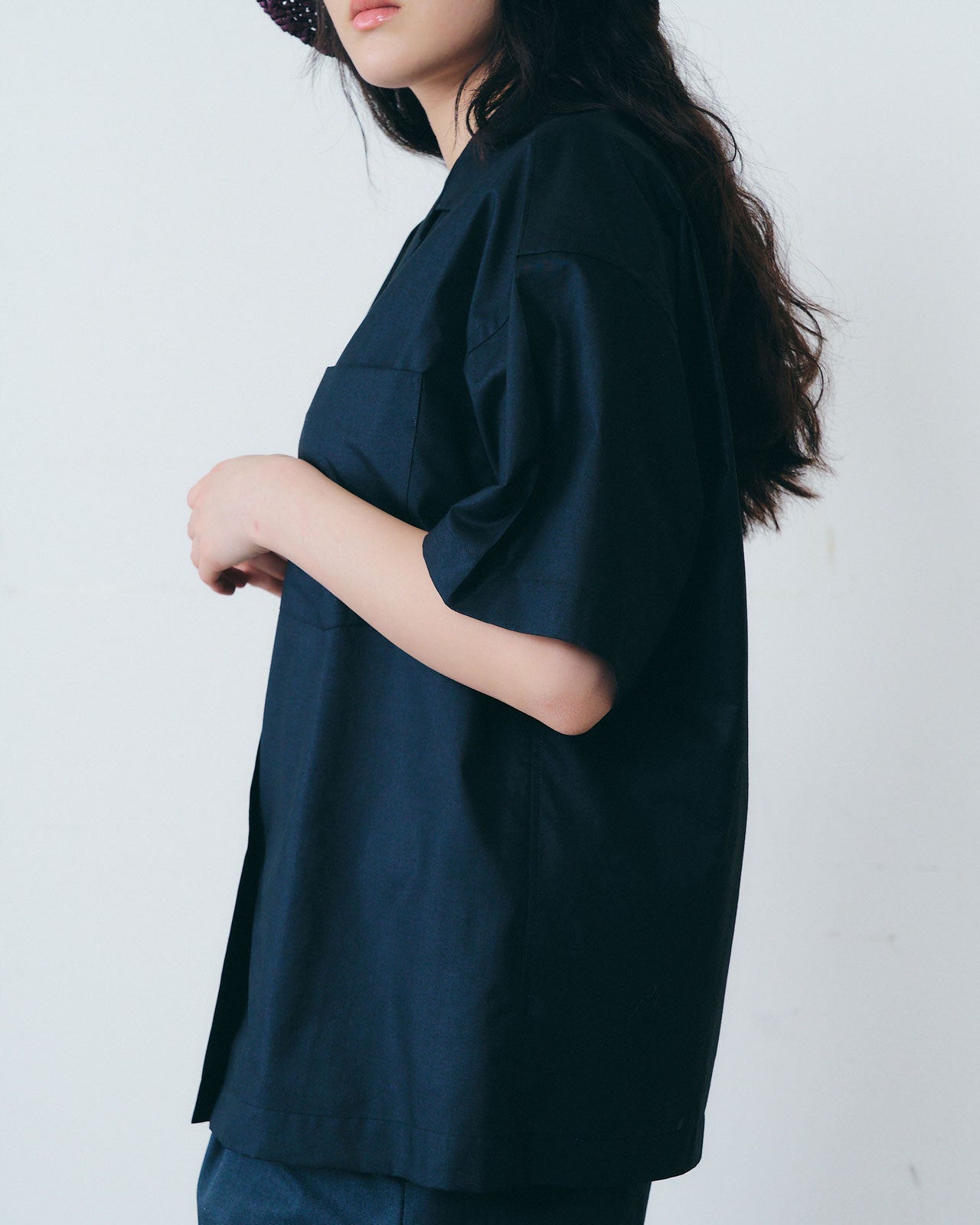 OPEN COLLAR LAWN SHIRT