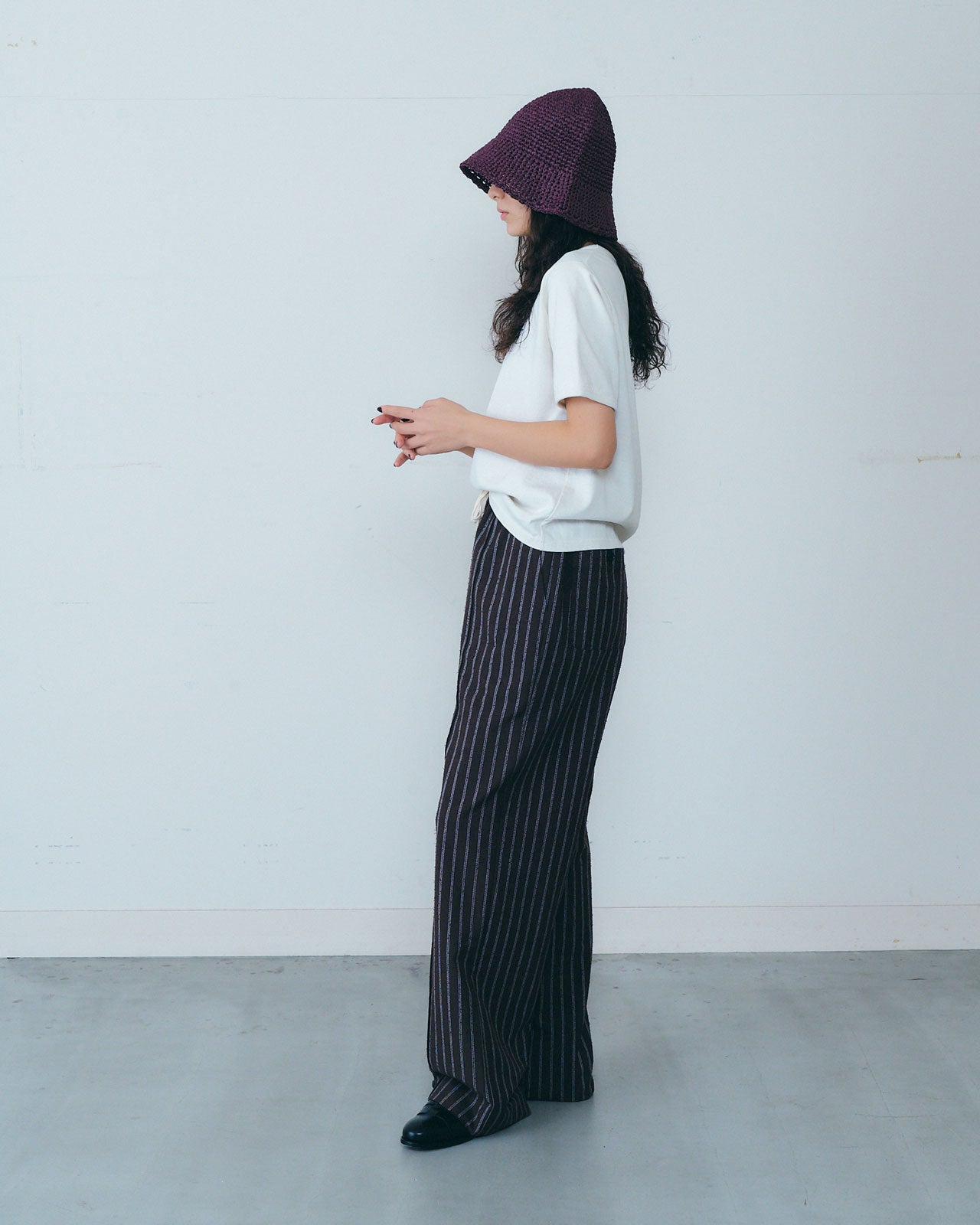 NOSTALGIC STRIPED WIDE PANTS
