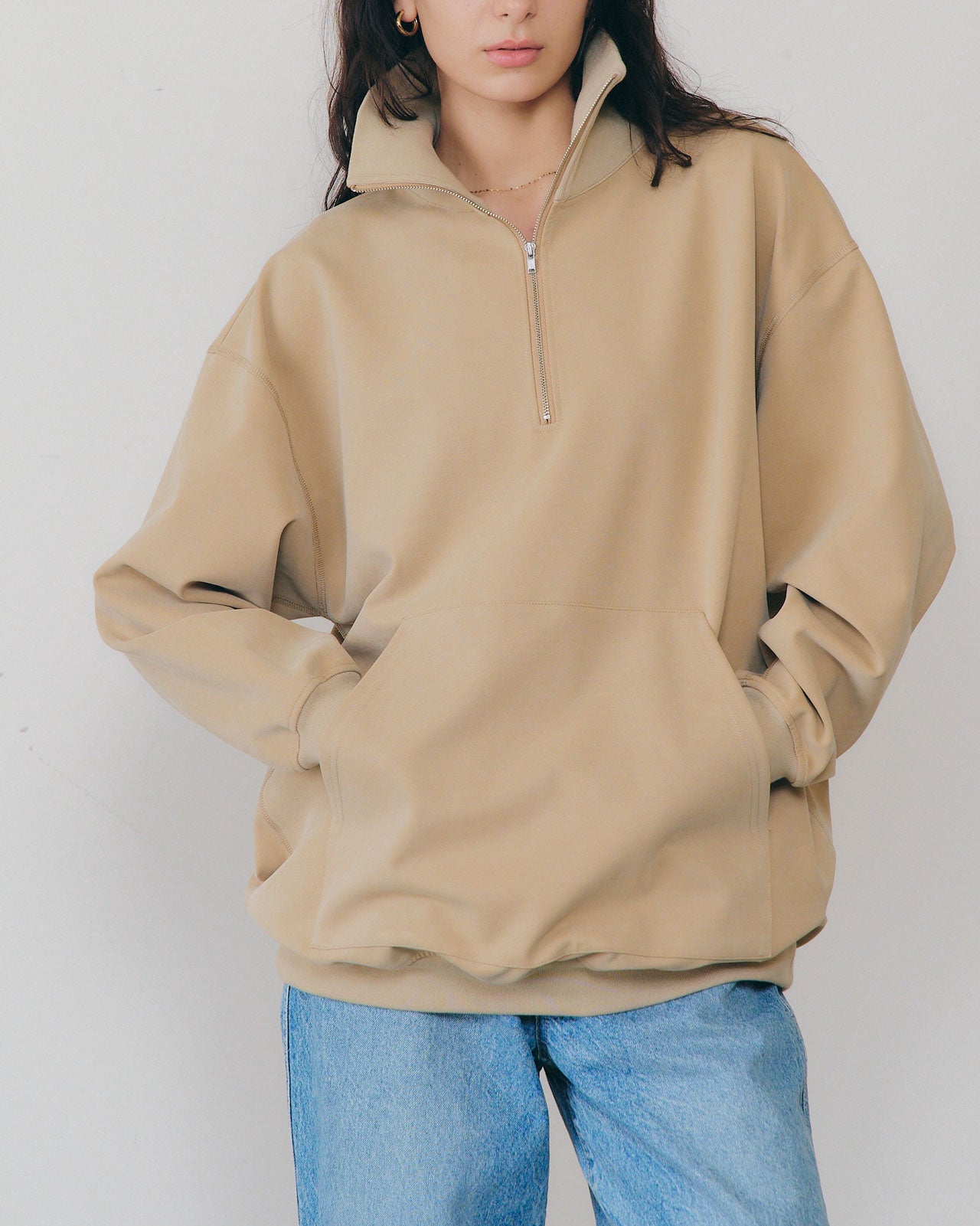 FIBRIL TWILL HALF ZIP