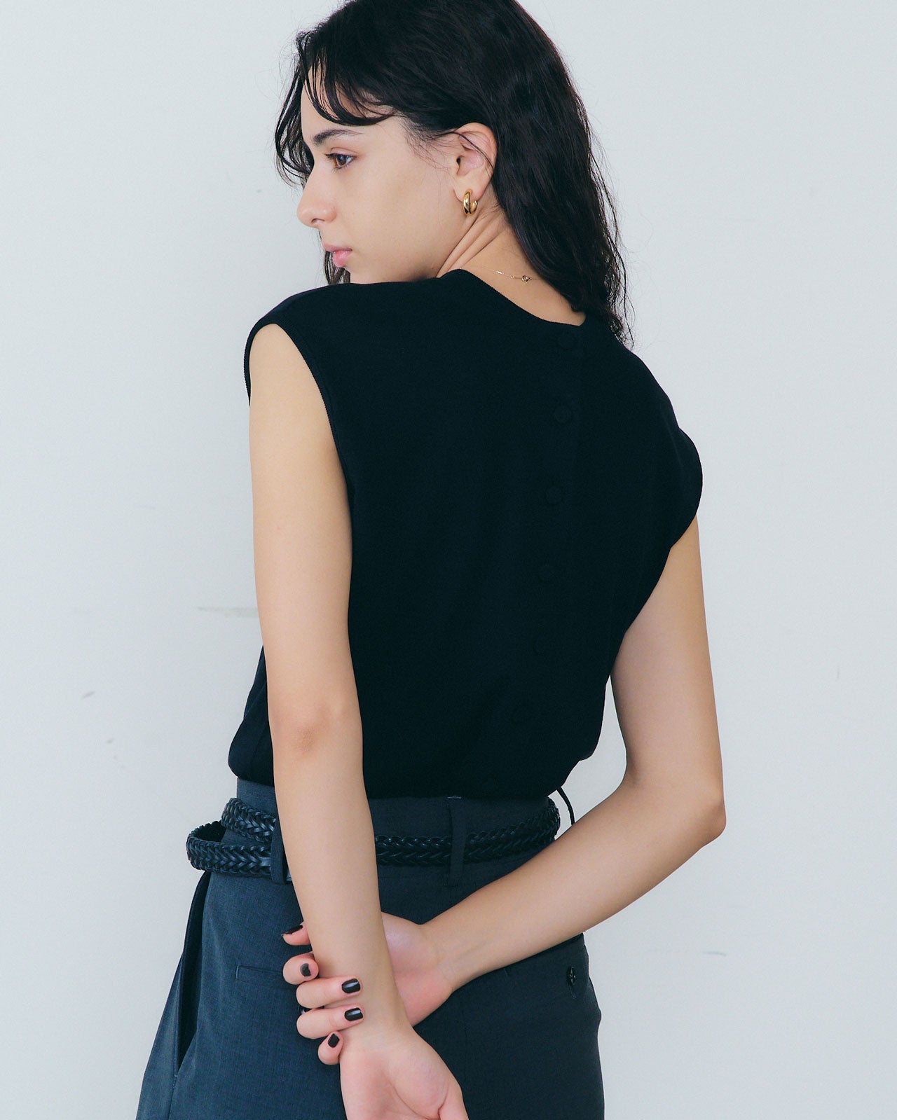 ICE COTTON KNIT SLEEVELESS TOP