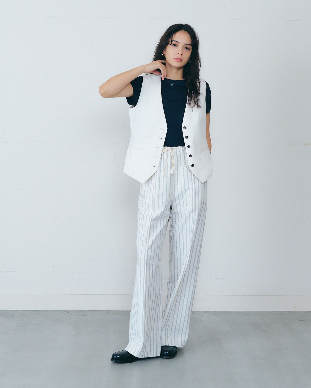 NOSTALGIC STRIPED WIDE PANTS