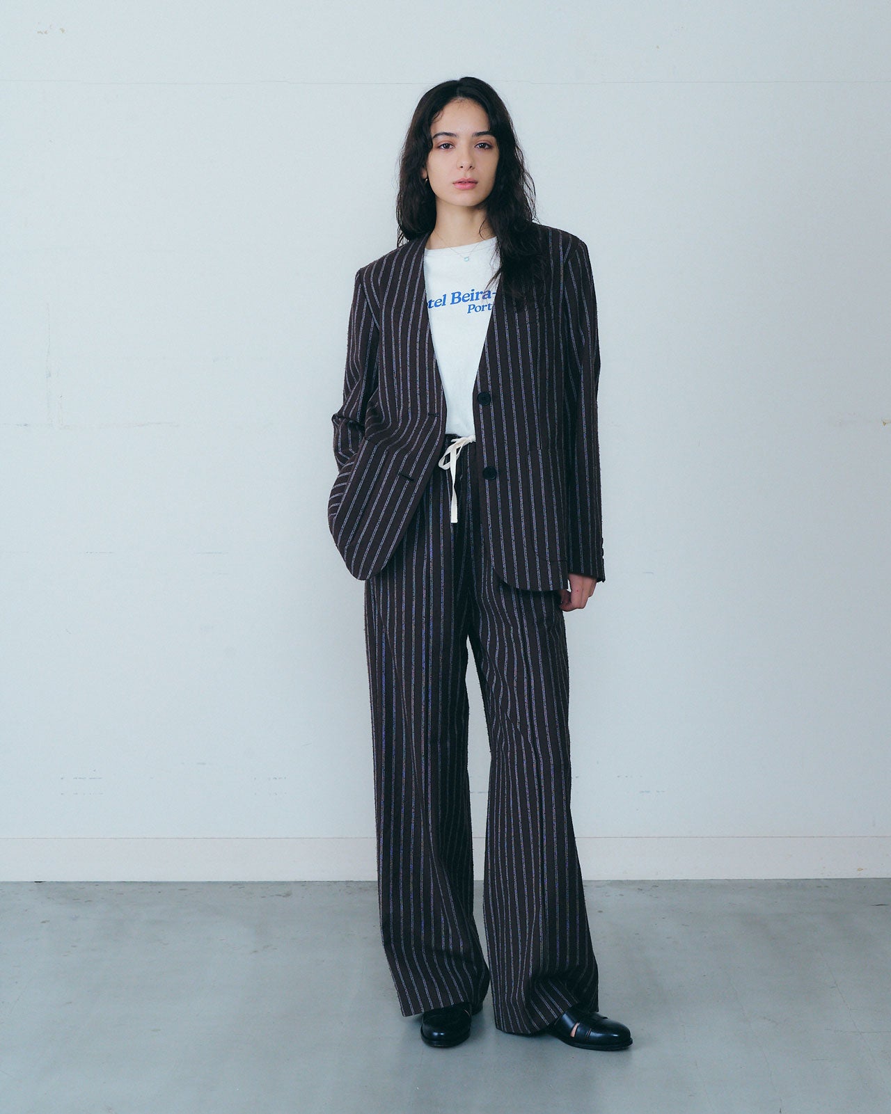 NOSTALGIC STRIPED WIDE PANTS