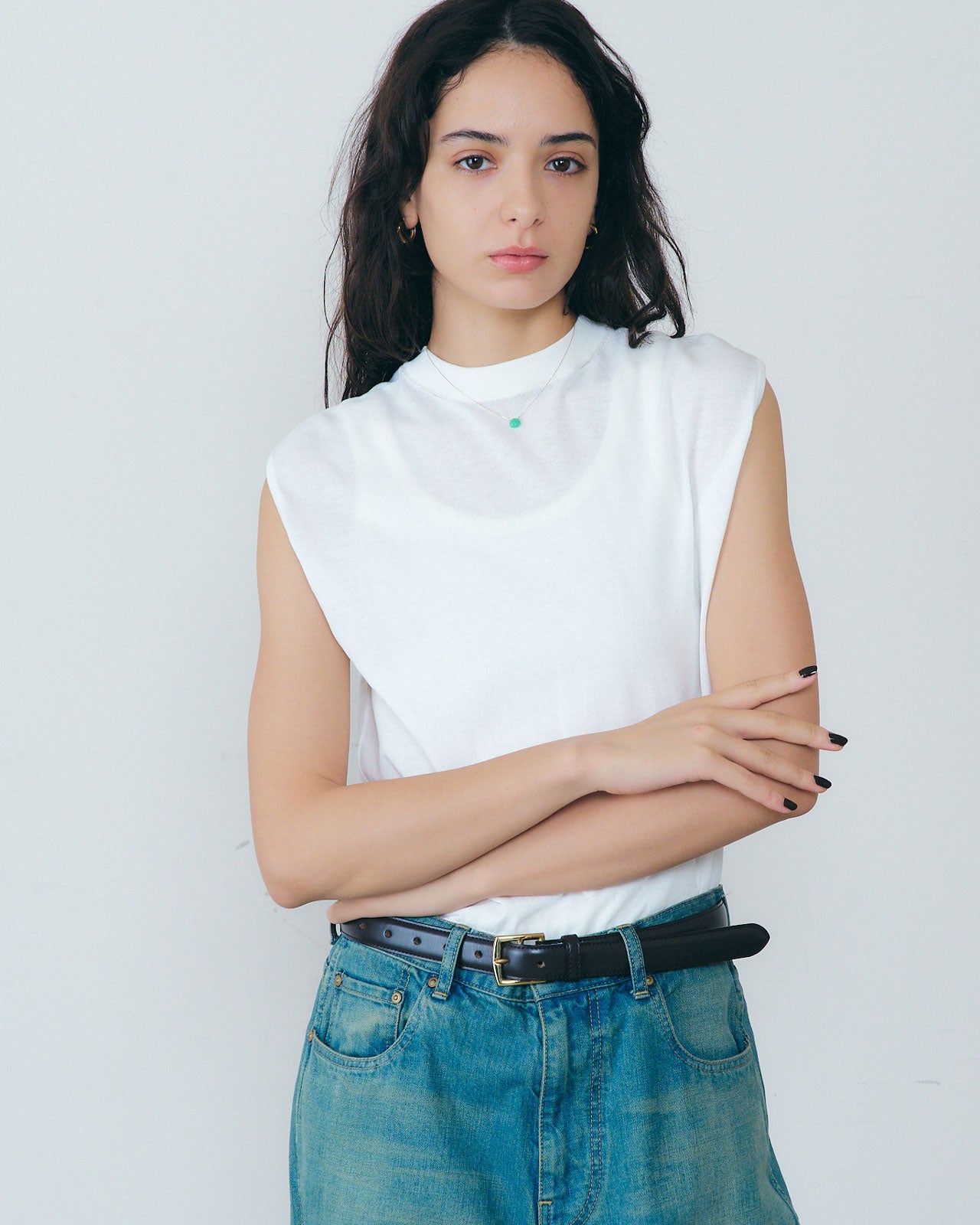 ICE COTTON KNIT SLEEVELESS TOP