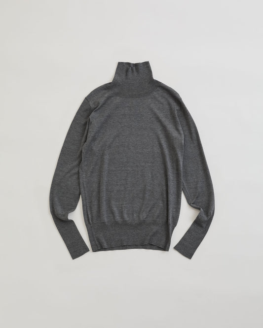 【9月中旬お届け】COTTON SILK HIGH NECK KNIT