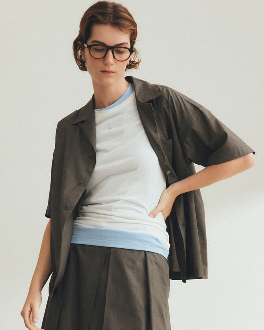 OPEN COLLAR LAWN SHIRT