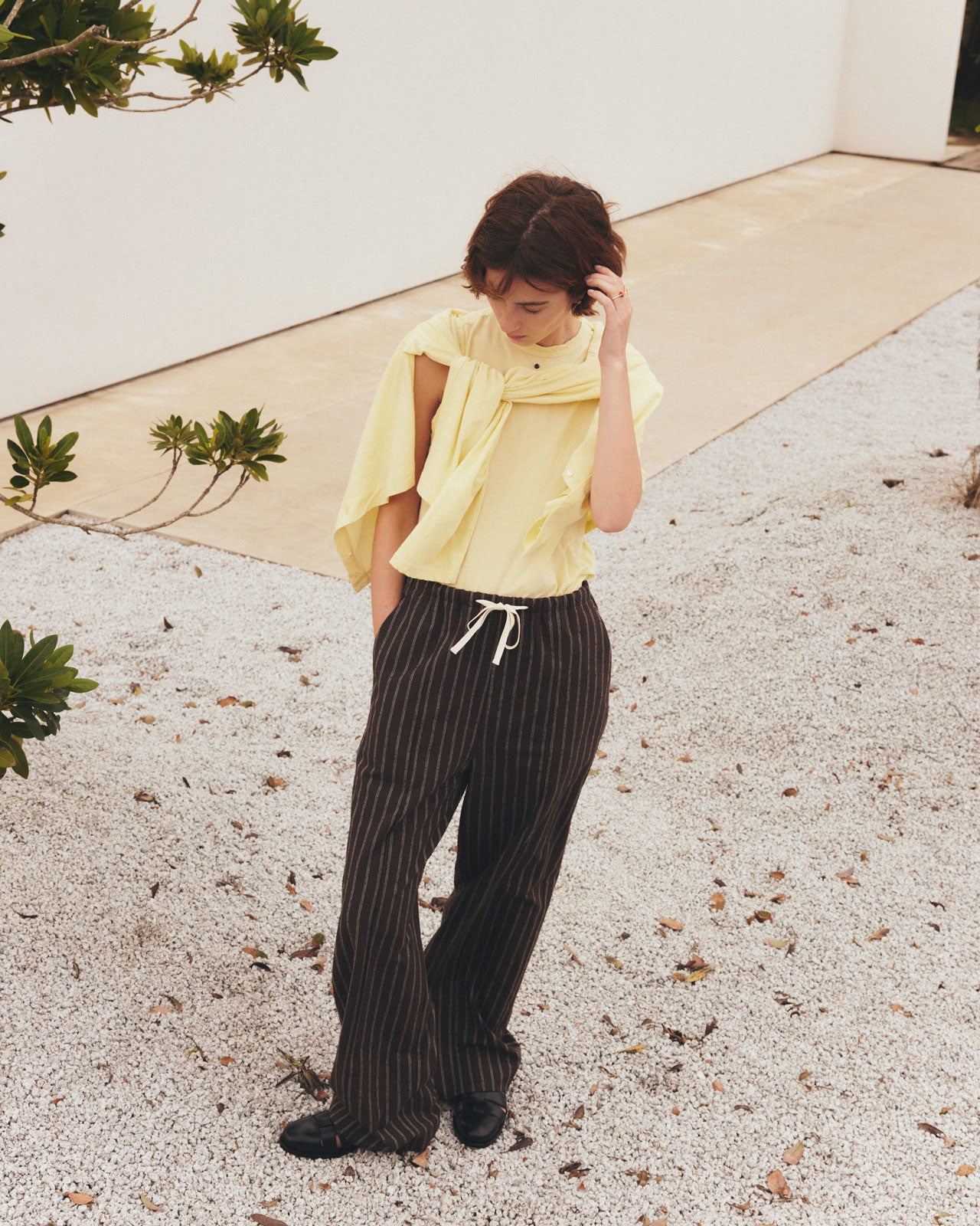 NOSTALGIC STRIPED WIDE PANTS