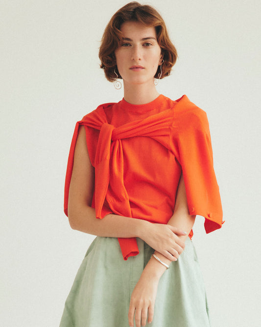 ICE COTTON KNIT SLEEVELESS TOP