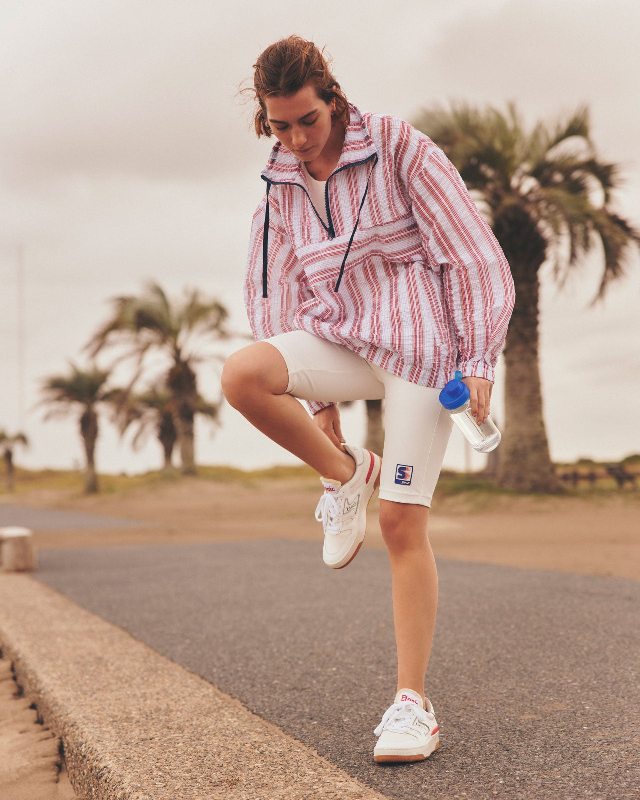 SHEER STRIPED ANORAK JACKET