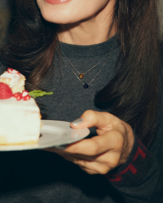 COLORED STONE NECKLACE (amethyst)