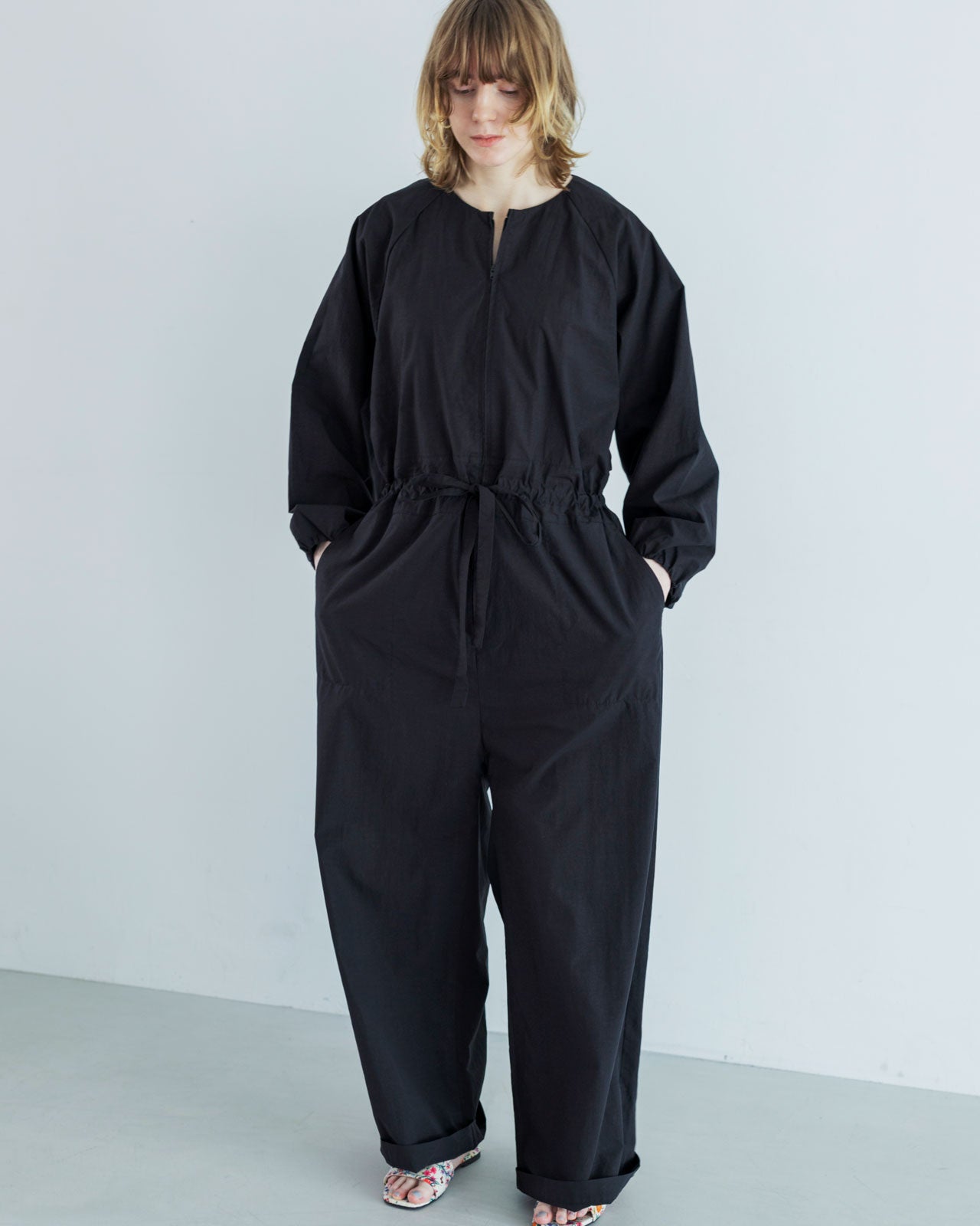 にむまままブラックM MEYAME HALF ZIP ALL IN ONE (LONG SLEEVE) – Shinzone