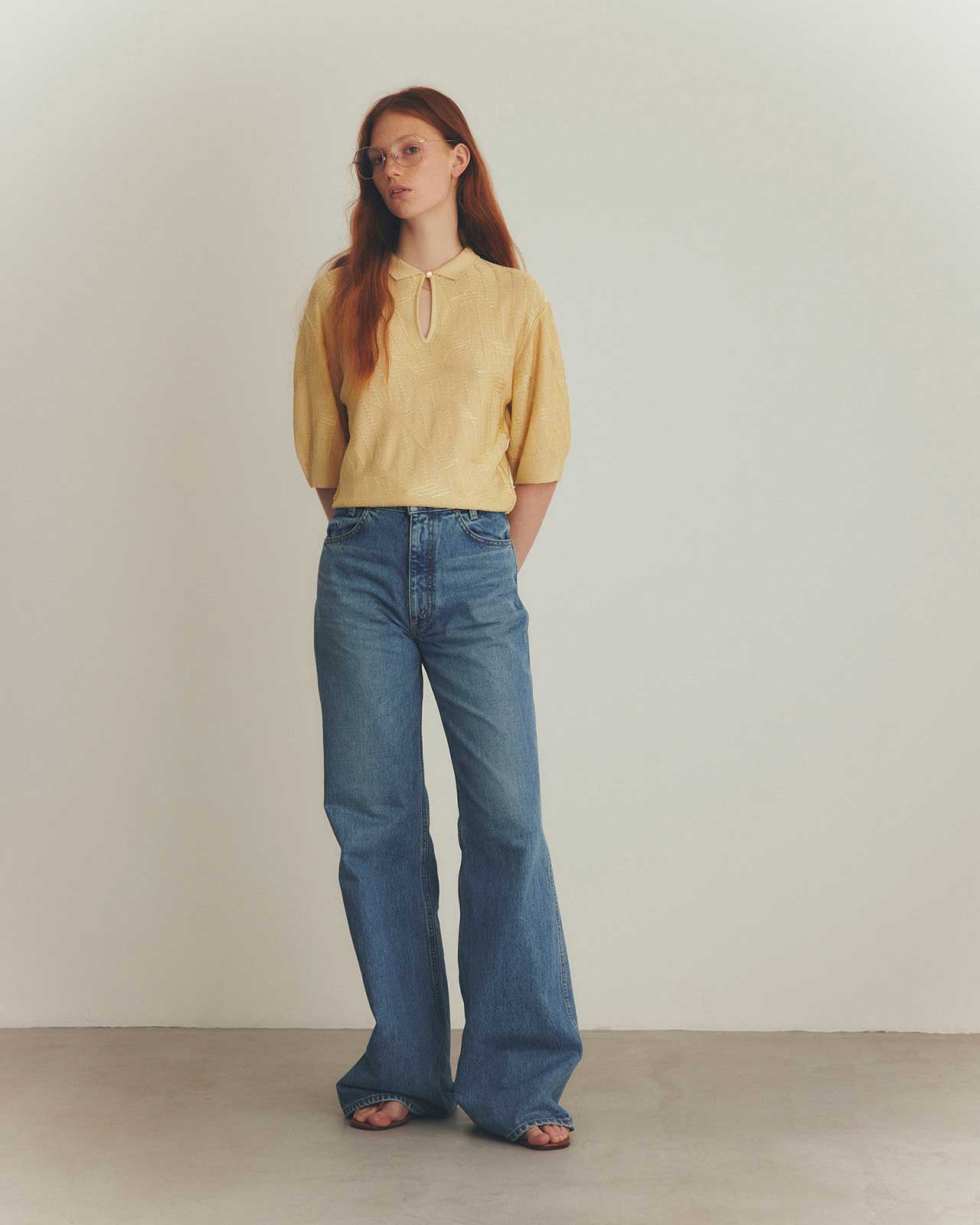 BRIGHT LACE KNIT POLO