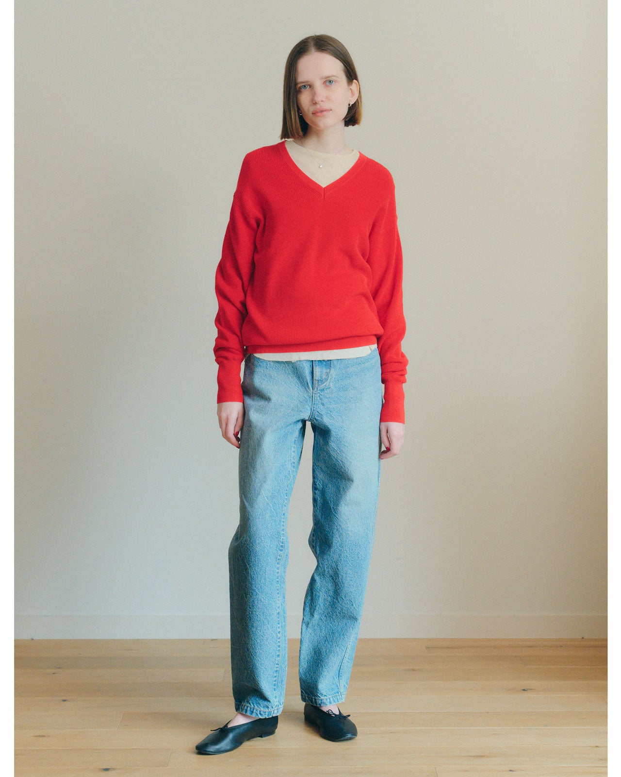 HIGH TWISTED COTTON KNIT PULLOVER