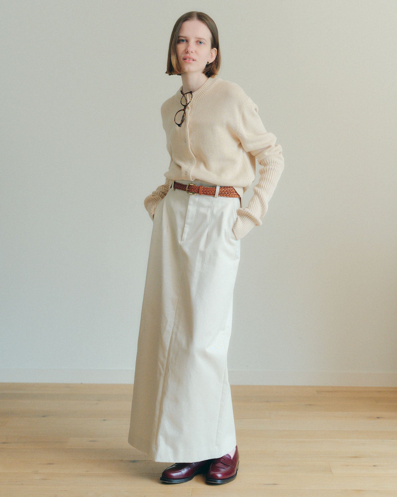 COTTON LONG RIB CARDIGAN