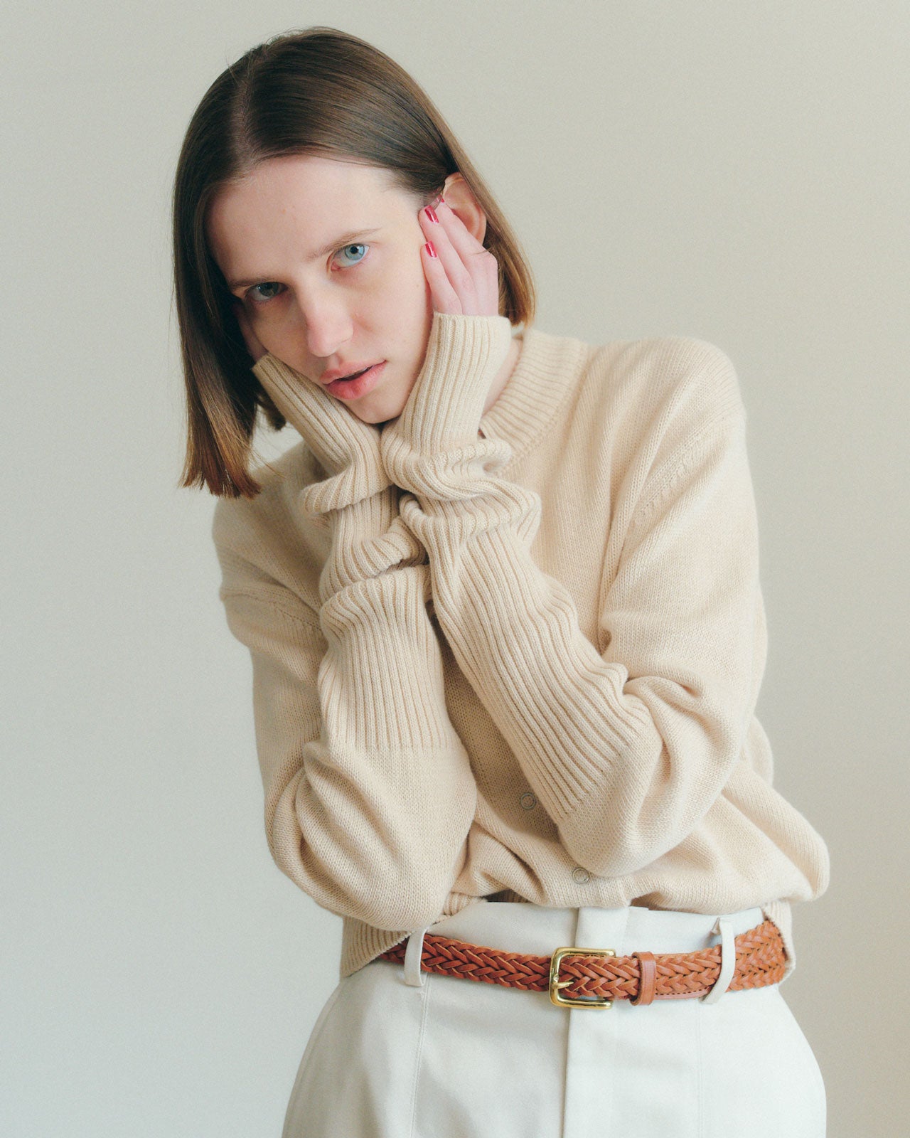 COTTON LONG RIB CARDIGAN