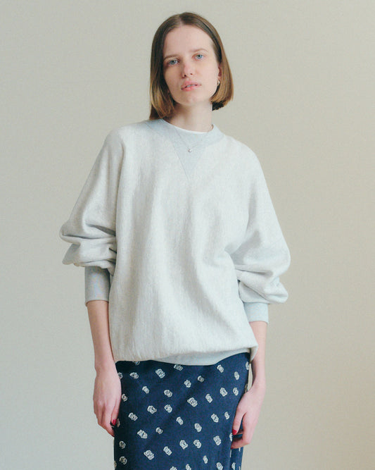 COTTON WOOL SWEATSHIRT (WHITE/LIGHT GRAY)