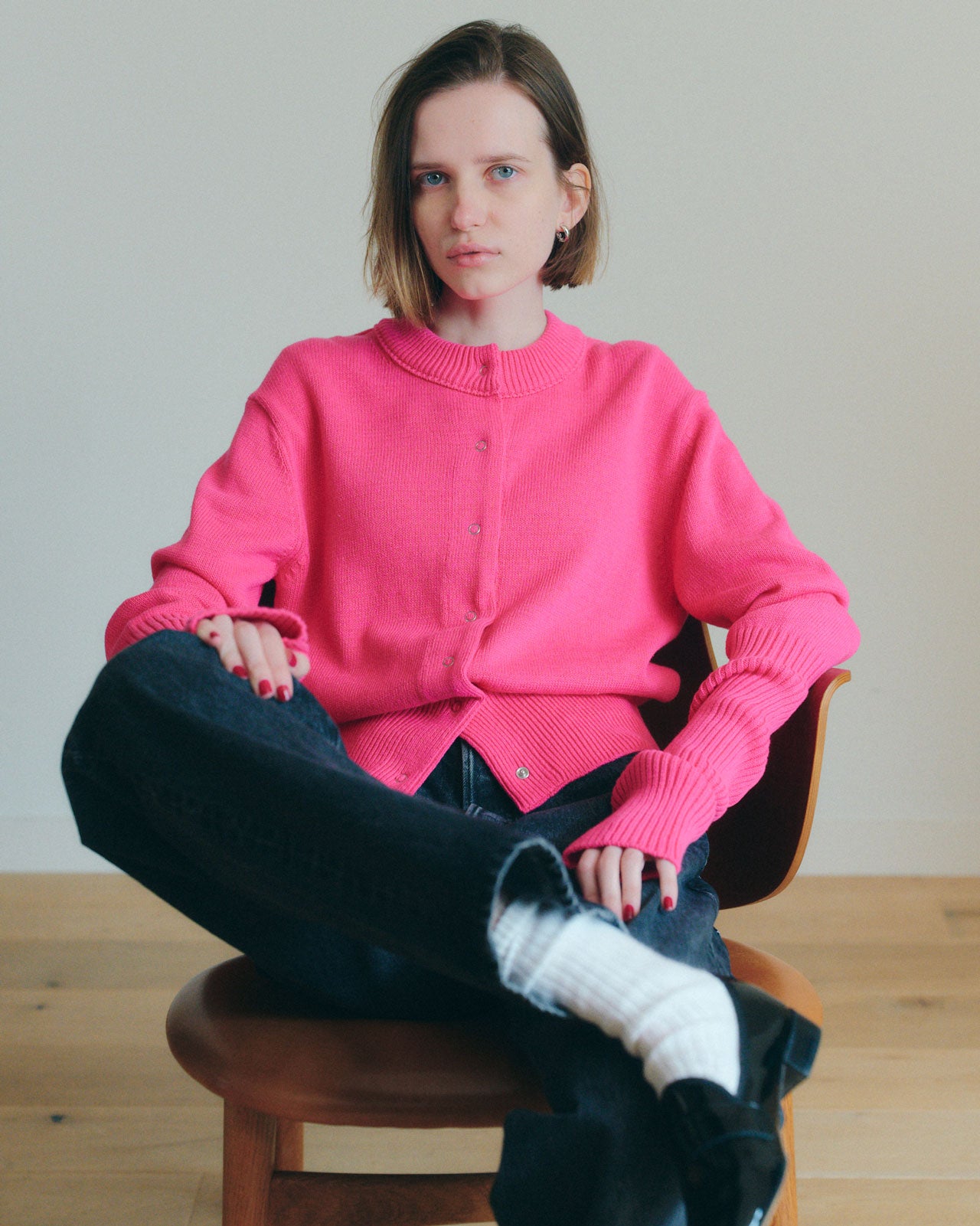 COTTON LONG RIB CARDIGAN