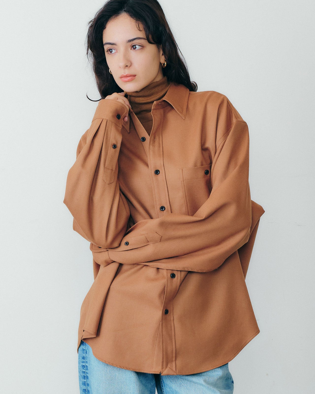 COTTON SILK HIGH NECK KNIT