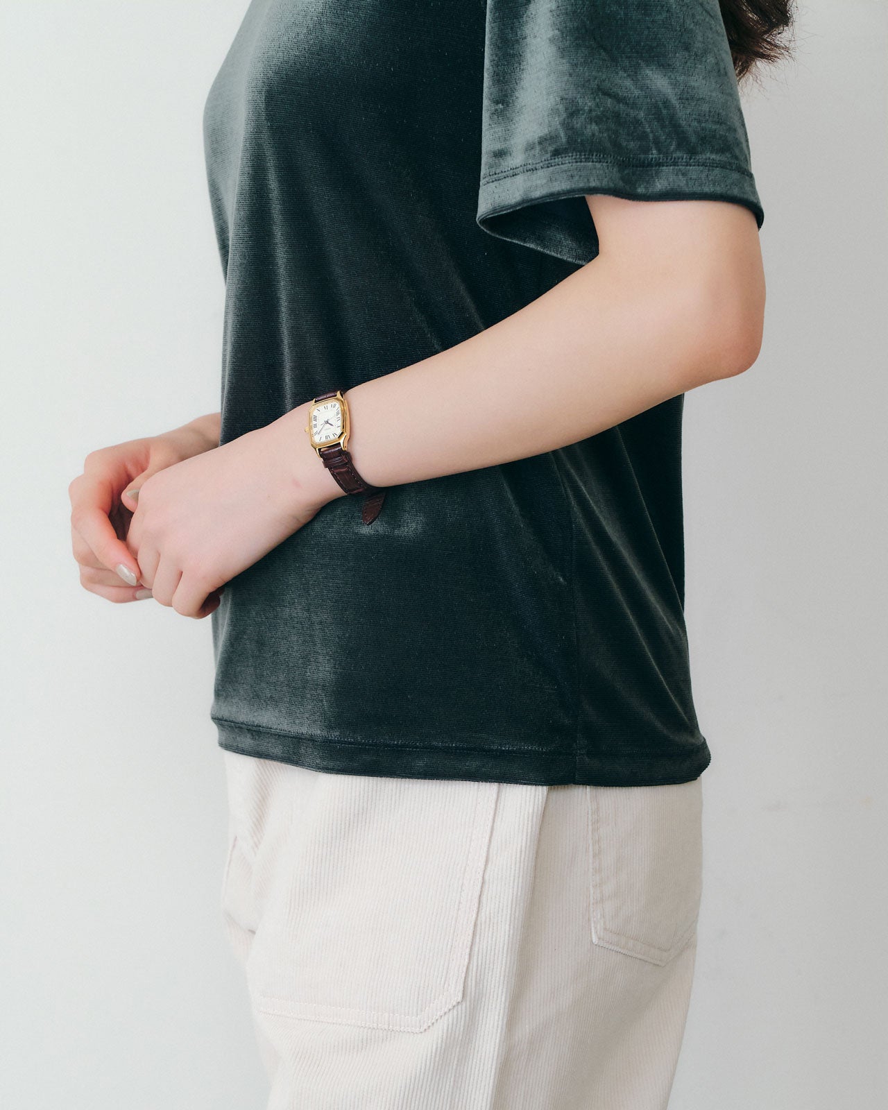 VELOUR HALF SLEEVE TEE