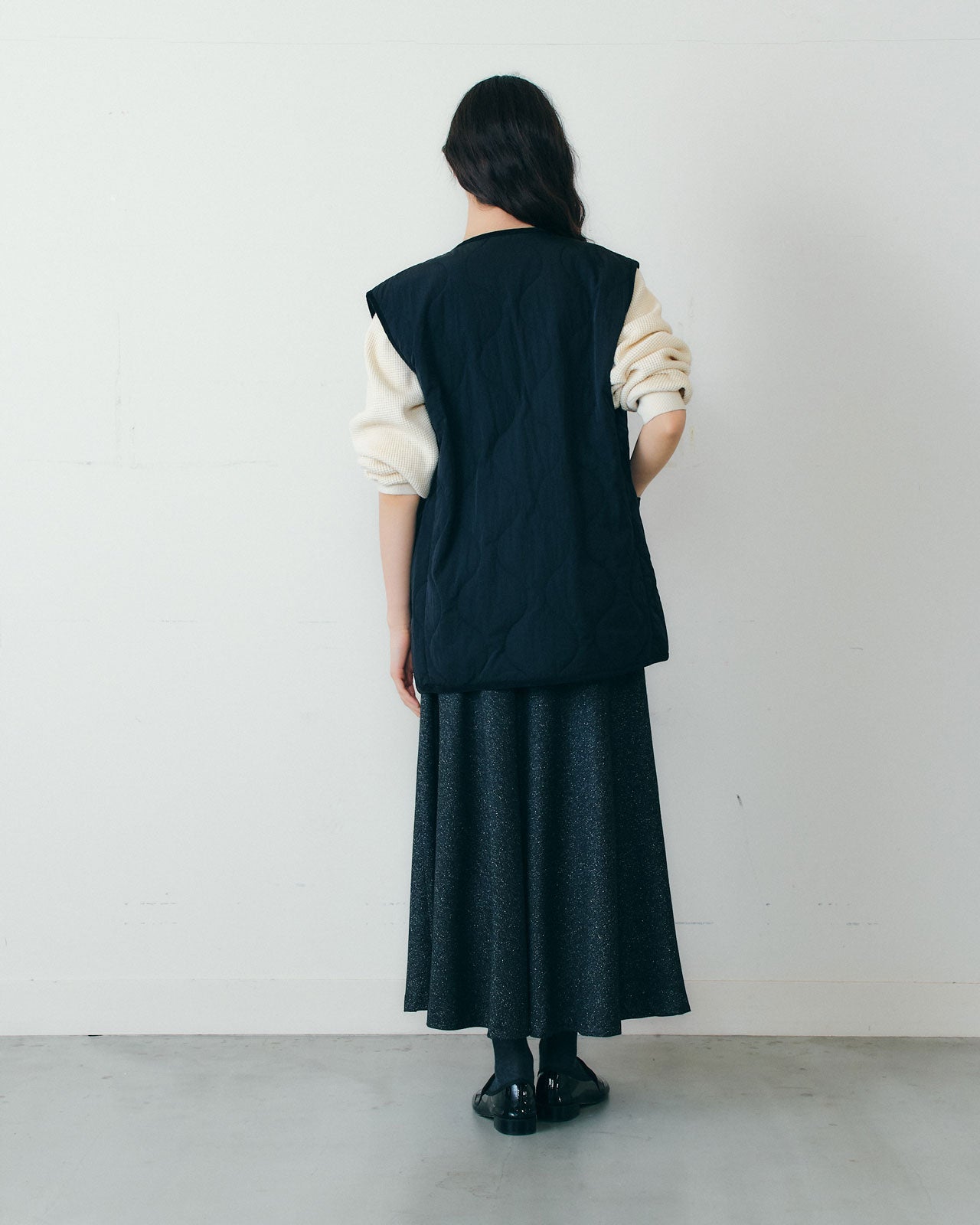 【9月中旬お届け】CHINA BUTTON QUILTED VEST