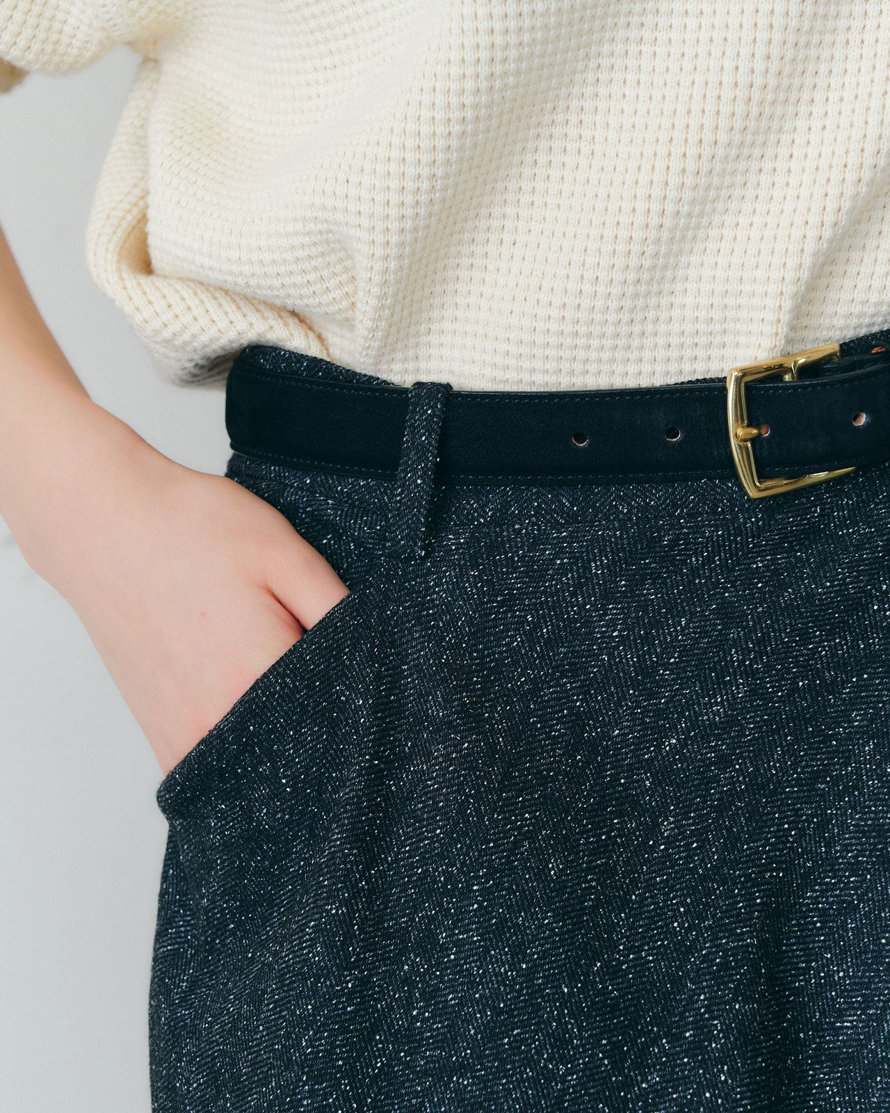 【9月中旬お届け】HERRINGBONE FLARE SKIRT