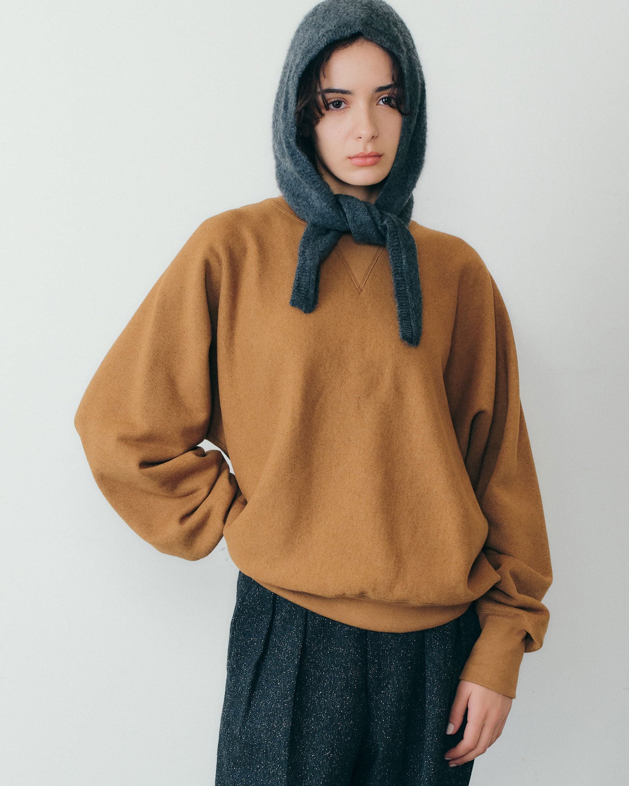 【新色CAMEL】COTTON WOOL SWEATSHIRT