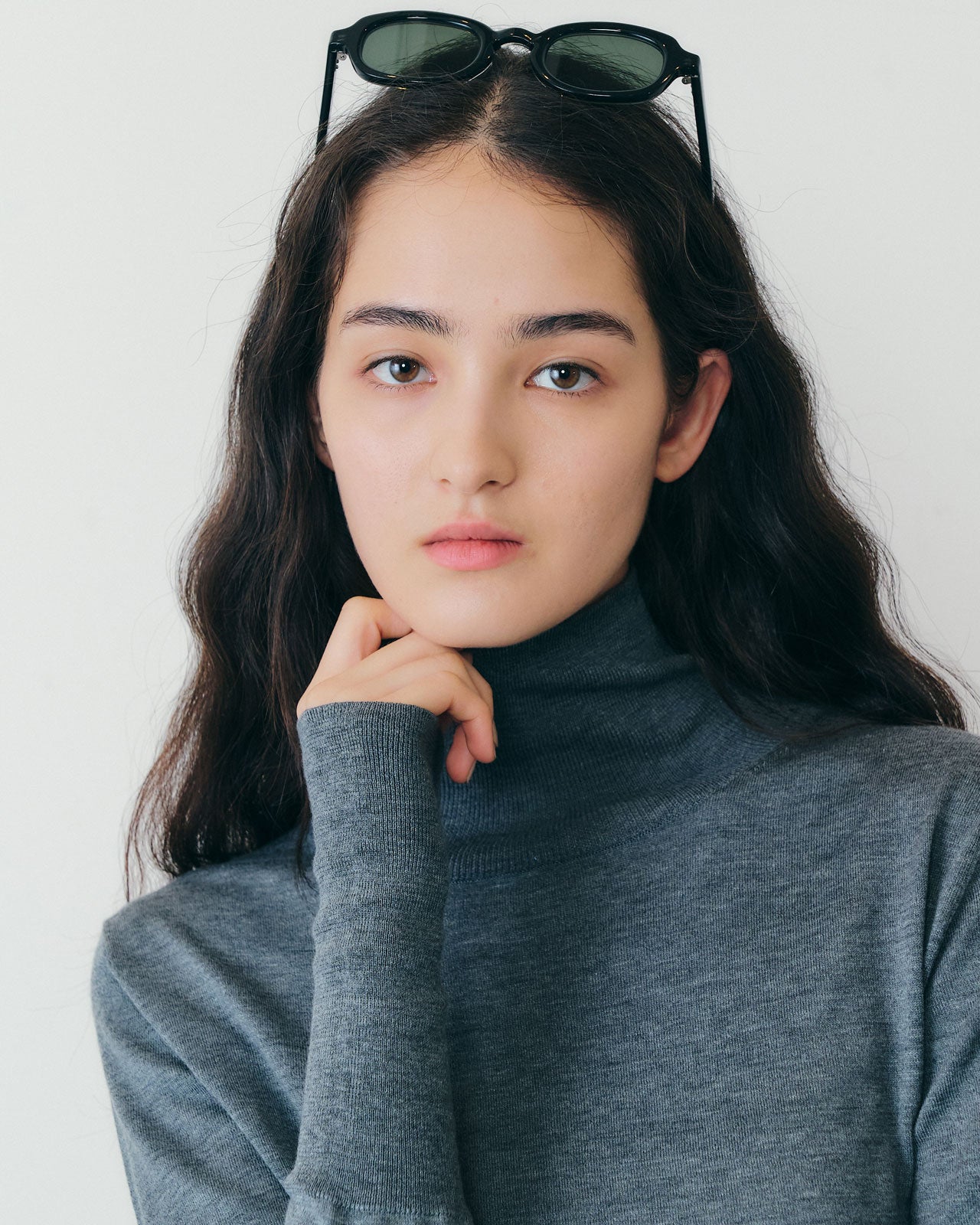 COTTON SILK HIGH NECK KNIT