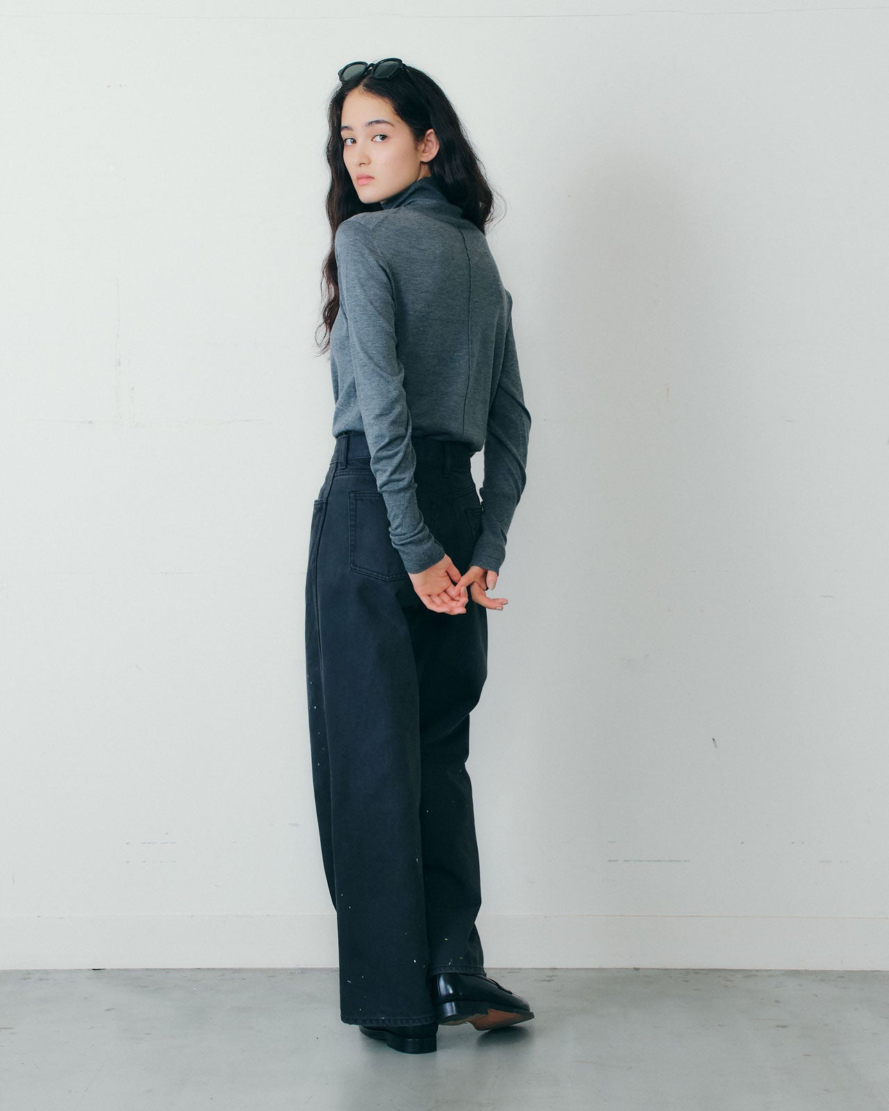 COTTON SILK HIGH NECK KNIT