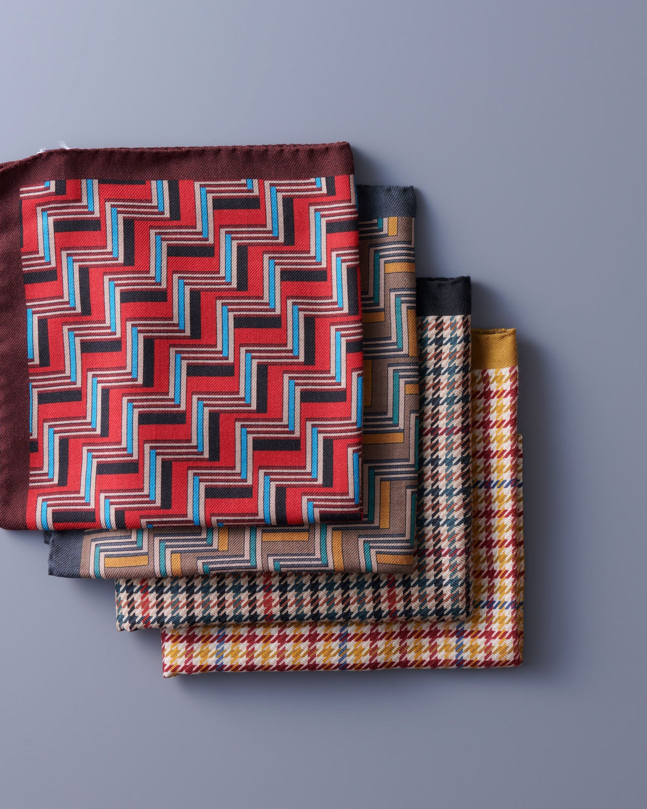 Vincenzo Miozza カシミヤシルク スカーフ(HOUNDSTOOTH)