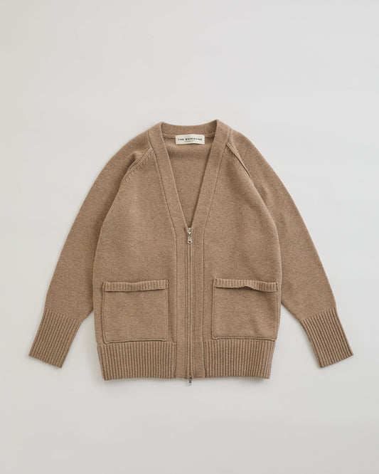 WOOL KNIT ZIP CARDIGAN