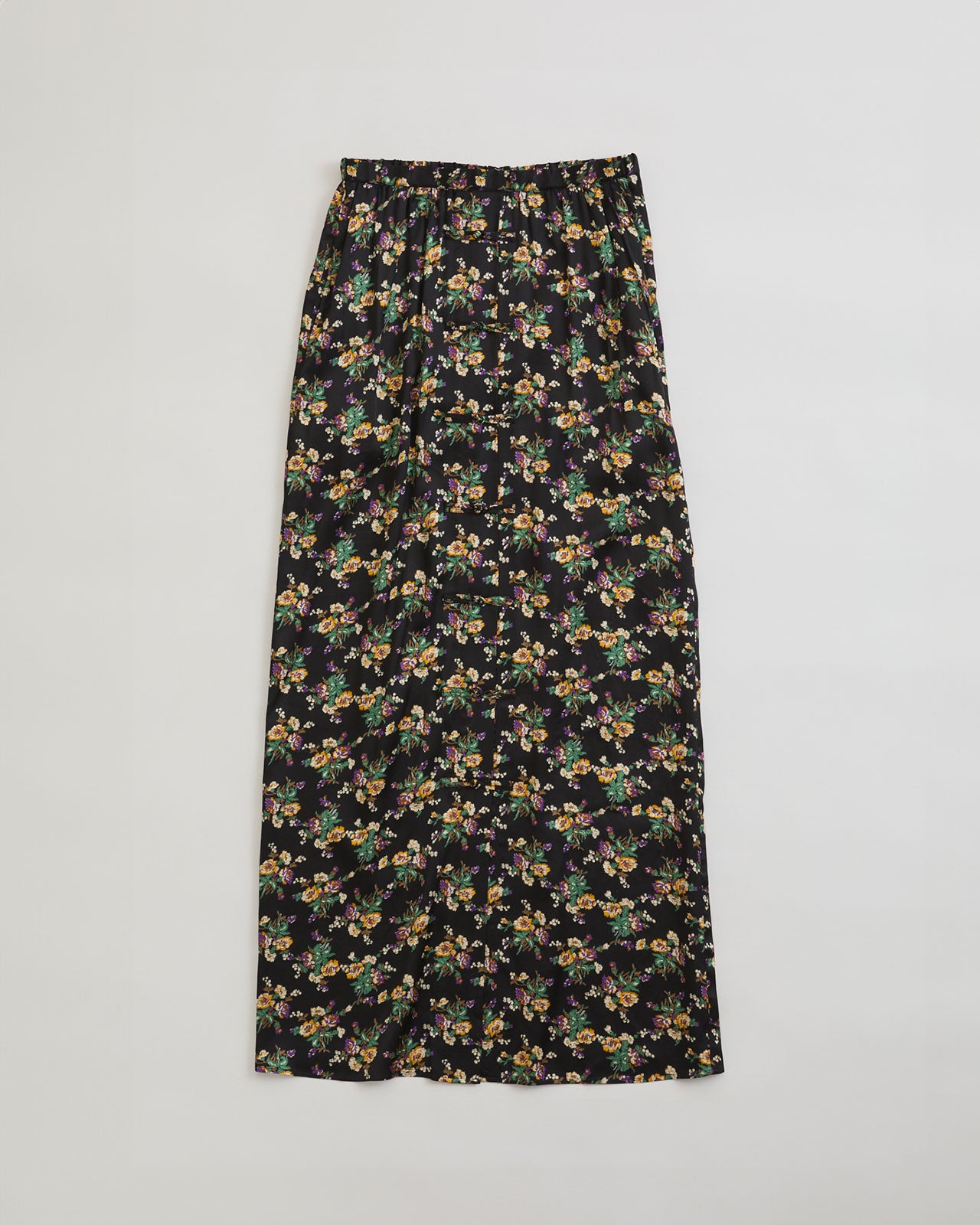 FLOWER BOUQUET PRINTED SATIN SKIRT