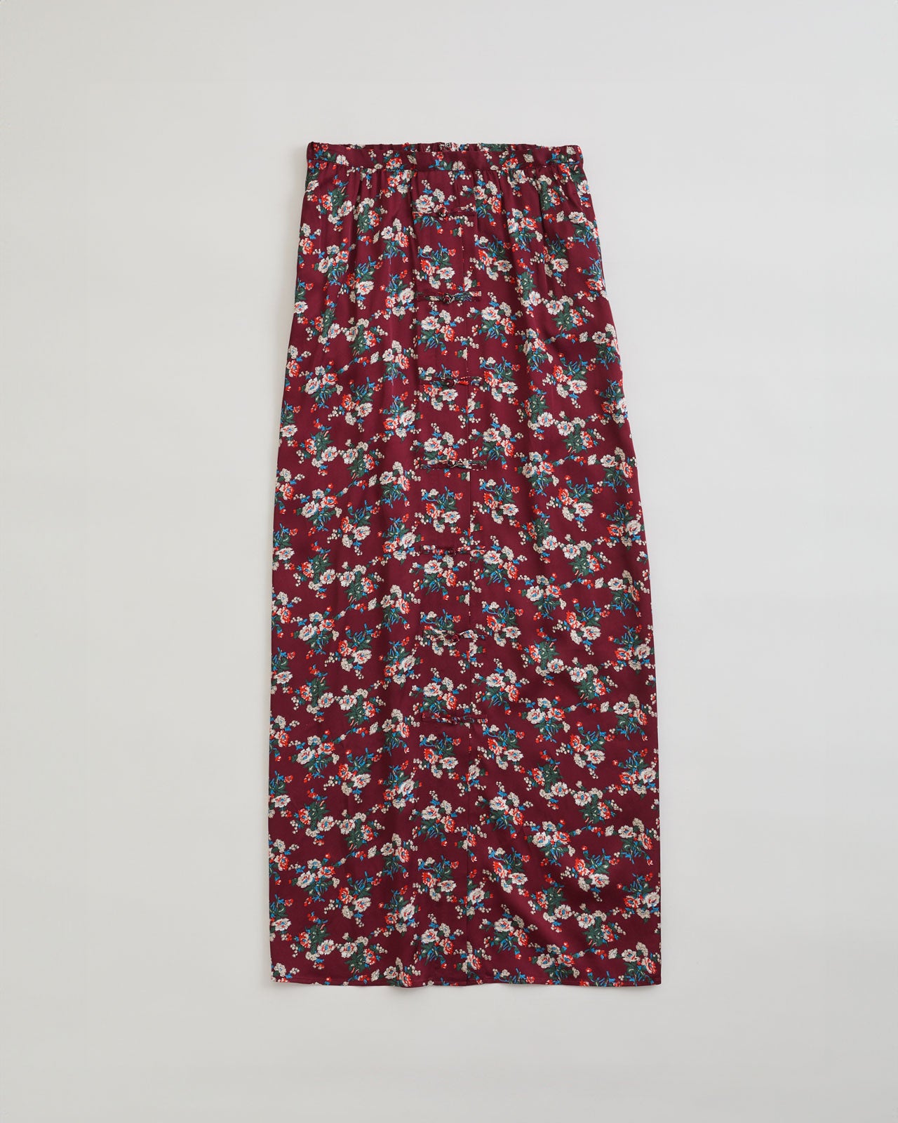 FLOWER BOUQUET PRINTED SATIN SKIRT