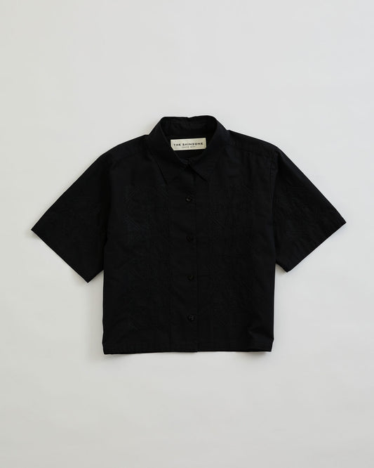 TILE PATTERN EMBROIDERY SHIRT