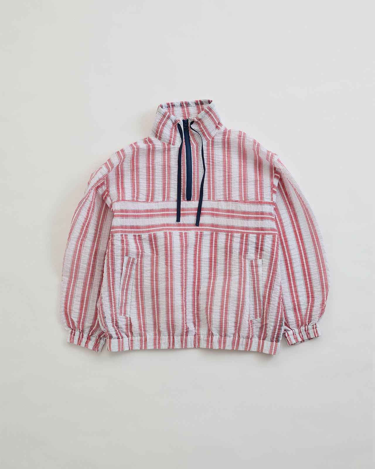 SHEER STRIPED ANORAK JACKET